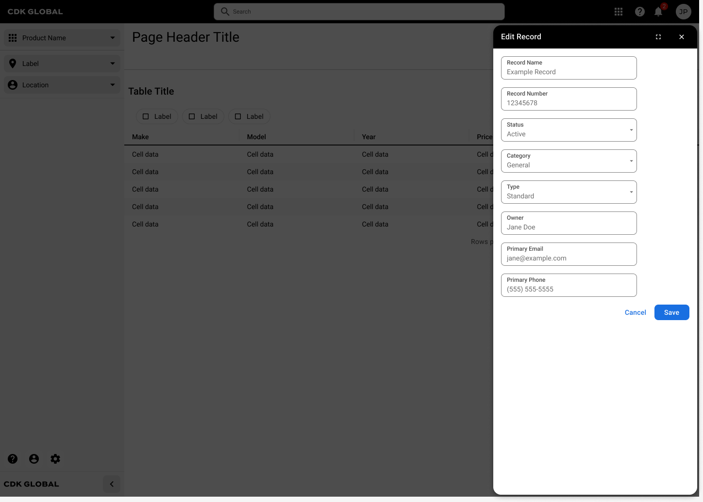 Edit side sheet pattern