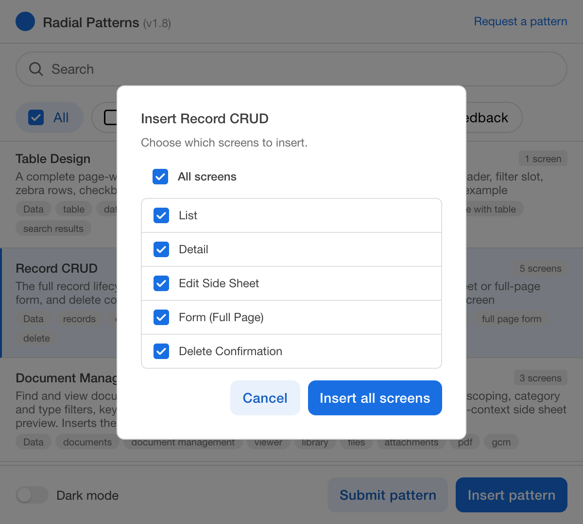 Plugin screen picker